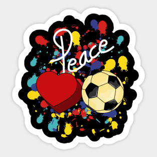 Peace Love Soccer Sticker